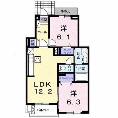 ランド　ピースＡ 104【管理NO：1-017619401-01040】 ★家具家電は申し込み後に搬入します★ ★2026年09月下旬入居可能★の物件画像