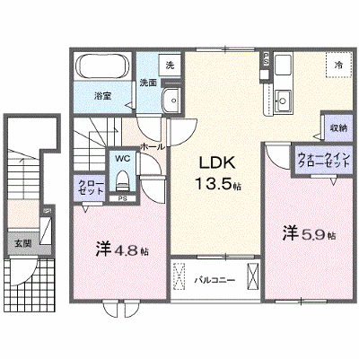 グラン　ヴェール 203【管理NO：1-028451101-02030】 ★家具家電は申し込み後に搬入します★の物件画像