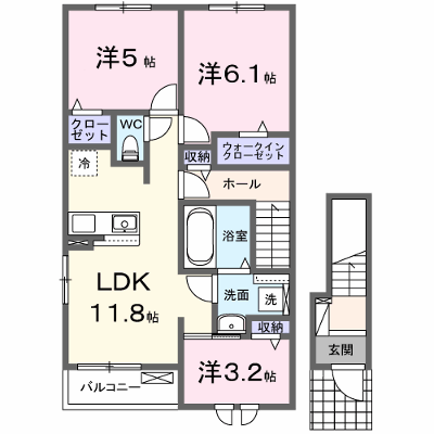 アルコ・イリス 201【管理NO：1-028854001-02010】 ★家具家電は申し込み後に搬入します★ ★2027年02月上旬入居可能★の物件画像
