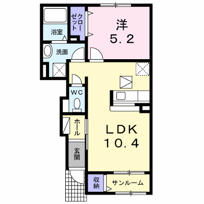 カーサアルコバレーノⅡ 102【管理NO：1-017667602-01020】 ★家具家電は申し込み後に搬入します★ ★2026年10月上旬入居可能★の物件画像