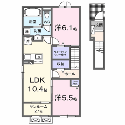 ネスト・カトーⅡ 204【管理NO：1-027807501-02040】 ★家具家電は申し込み後に搬入します★の物件画像
