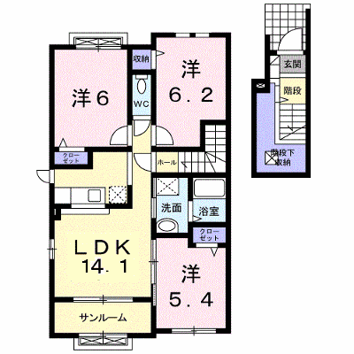クレステージ 202【管理NO：1-016699901-02020】 ★家具家電は申し込み後に搬入します★の物件画像