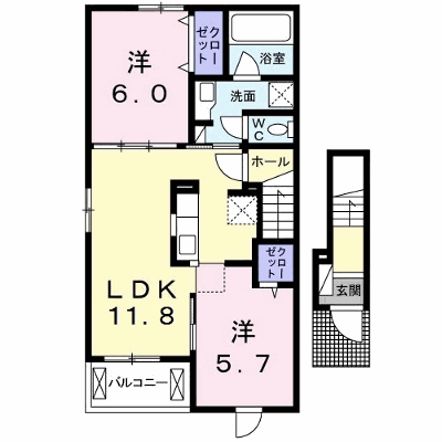 レスポワール 201【管理NO：1-023003302-02010】 ★家具家電は申し込み後に搬入します★ ★2026年09月中旬入居可能★の物件画像