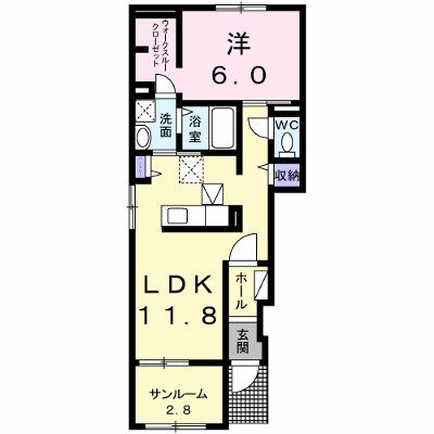 ネバーランド　ＳⅡＡ 101【管理NO：1-021503301-01010】 ★家具家電は申し込み後に搬入します★ ★2026年09月下旬入居可能★の物件画像