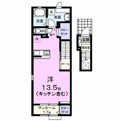 エテルノ　Ｙ　Ｂ 203【管理NO：1-027017802-02030】 ★家具家電は申し込み後に搬入します★ ★2026年08月下旬入居可能★の物件画像