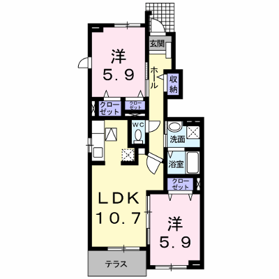 エーデル・ハイム西都台 105【管理NO：1-015459901-01040】 ★家具家電は申し込み後に搬入します★ ★2026年09月中旬入居可能★の物件画像