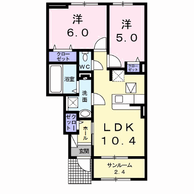 ボナールⅠ 102【管理NO：1-026333301-01020】 ★家具家電は申し込み後に搬入します★ ★2026年09月中旬入居可能★の物件画像