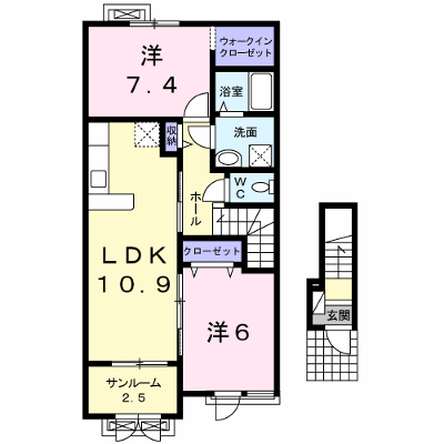 オーブ 202【管理NO：1-018957401-02020】 ★家具家電は申し込み後に搬入します★ ★2026年10月上旬入居可能★の物件画像