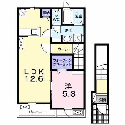 エヴァ　グリーン　ヴィラⅠ 202【管理NO：1-027704801-02020】 ★家具家電は申し込み後に搬入します★の物件画像