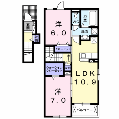 イリス　Ａ 201【管理NO：1-025326301-02010】 ★家具家電は申し込み後に搬入します★の物件画像