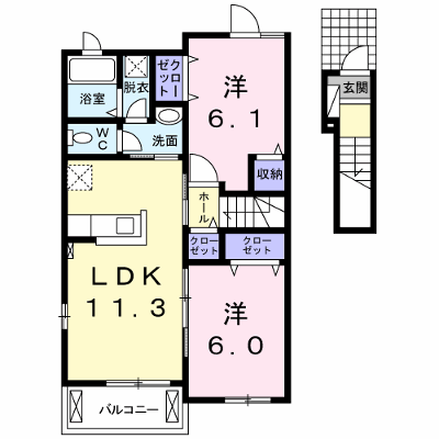 ウィステリア　壱番館 203【管理NO：1-020368401-02030】 ★家具家電は申し込み後に搬入します★ ★2026年10月中旬入居可能★の物件画像