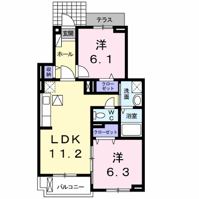 エンジョイ　Ｂ 102【管理NO：1-018473302-01020】 ★家具家電は申し込み後に搬入します★ ★2026年10月上旬入居可能★の物件画像