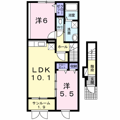 シャルメーヌＢ 203【管理NO：1-017592302-02030】 ★家具家電は申し込み後に搬入します★ ★2026年09月中旬入居可能★の物件画像