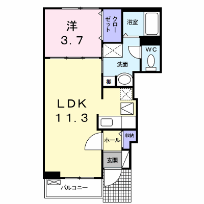プラシードⅢ 102【管理NO：1-015410401-01020】 ★家具家電は申し込み後に搬入します★ ★2026年09月下旬入居可能★の物件画像
