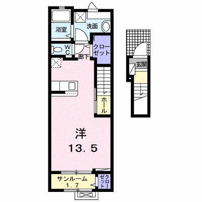 エア・グレイス 204【管理NO：1-027705601-02040】 ★家具家電は申し込み後に搬入します★ ★2026年09月中旬入居可能★の物件画像