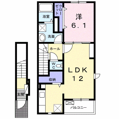 かりんＡ 202【管理NO：1-021662001-02020】 ★家具家電は申し込み後に搬入します★の物件画像