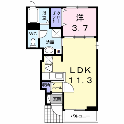 クレッシェンドⅡ 103【管理NO：1-016897001-01030】 ★家具家電は申し込み後に搬入します★ ★2026年09月上旬入居可能★の物件画像