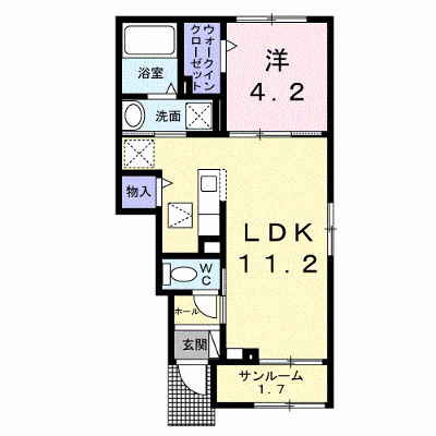 カーサ・ヴァンベールⅡ 102【管理NO：1-027841002-01020】 ★家具家電は申し込み後に搬入します★ ★2026年08月下旬入居可能★の物件画像