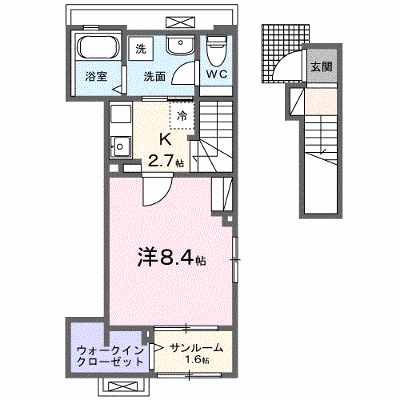 ウエスト　ヒル 201【管理NO：1-027048201-02010】 ★家具家電は申し込み後に搬入します★ ★2026年09月中旬入居可能★の物件画像