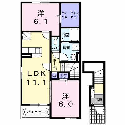 紫陽花・Ⅵ 201【管理NO：1-025774401-02010】 ★家具家電は申し込み後に搬入します★ ★2026年09月中旬入居可能★の物件画像