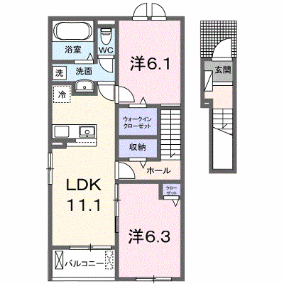 グリーンガーデン　Ⅱ 203【管理NO：1-028706901-02030】 ★家具家電は申し込み後に搬入します★ ★2027年01月下旬入居可能★の物件画像