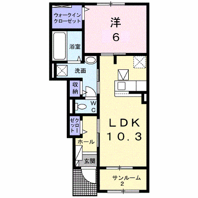 グレイスサンフラワーⅡ 103【管理NO：1-023914302-01030】 ★家具家電は申し込み後に搬入します★ ★2026年10月中旬入居可能★の物件画像