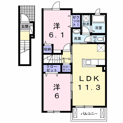 ルミエールⅡ 202【管理NO：1-020407302-02020】 ★家具家電は申し込み後に搬入します★ ★2026年10月中旬入居可能★の物件画像