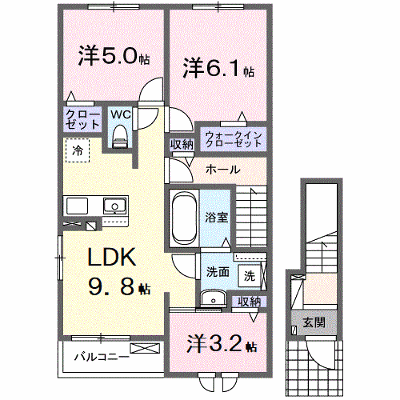 グランドビレッジ 201【管理NO：1-027950001-02010】 ★家具家電は申し込み後に搬入します★ ★2026年09月下旬入居可能★の物件画像