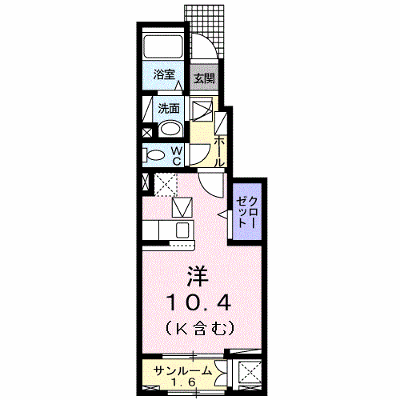 グリシーヌ　Ⅰ 103【管理NO：1-024625801-01030】 ★家具家電は申し込み後に搬入します★の物件画像