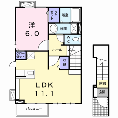 ラルジュＡ 201【管理NO：1-014997001-02010】 ★家具家電は申し込み後に搬入します★ ★2026年10月中旬入居可能★の物件画像