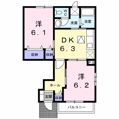 カメリアＢ 102【管理NO：1-012715602-01020】 ★家具家電は申し込み後に搬入します★の物件画像