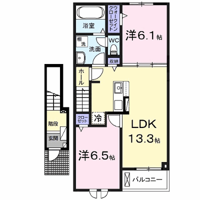 ホーホ　ブリュッケ　Ⅱ 203【管理NO：1-026690902-02030】 ★家具家電は申し込み後に搬入します★の物件画像