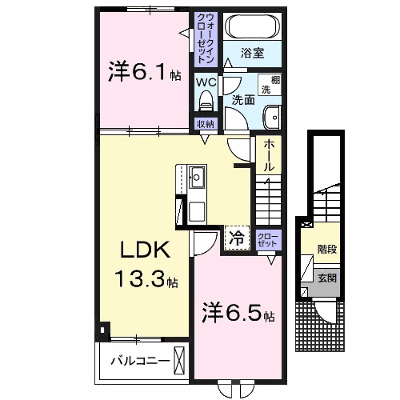 ホーホ　ブリュッケ　Ⅱ 202【管理NO：1-026690902-02020】 ★家具家電は申し込み後に搬入します★の物件画像