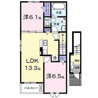 ホーホ　ブリュッケ　Ⅱ 201【管理NO：1-026690902-02010】 ★家具家電は申し込み後に搬入します★の物件画像