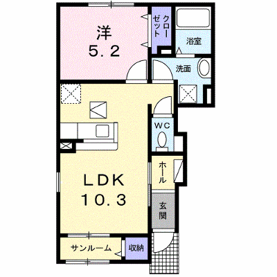 クロッシングⅡＡ 101【管理NO：1-018030401-01010】 ★家具家電は申し込み後に搬入します★の物件画像