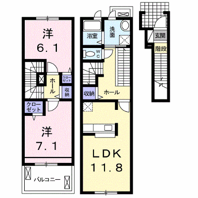 サンビレッジⅡ 203【管理NO：1-017487201-02030】 ★家具家電は申し込み後に搬入します★ ★2026年10月中旬入居可能★の物件画像