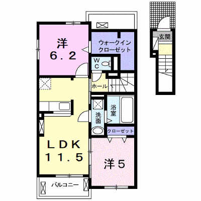 カーフ　ヒルズ　Ⅰ 205【管理NO：1-025496201-02040】 ★家具家電は申し込み後に搬入します★の物件画像