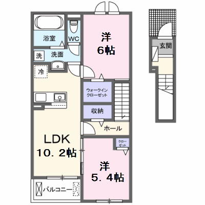 シュライン　ウエスト 203【管理NO：1-026857901-02030】 ★家具家電は申し込み後に搬入します★ ★2026年10月中旬入居可能★の物件画像