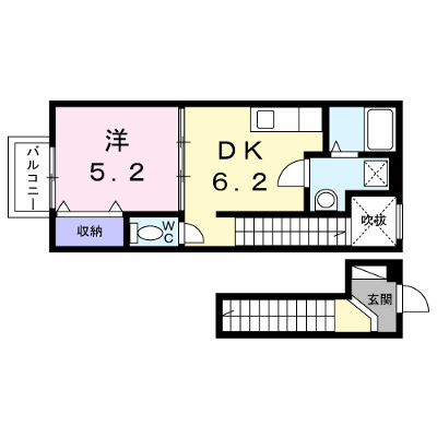 ベルオーブⅡ 205【管理NO：1-099350001-02040】 ★家具家電は申し込み後に搬入します★ ★2026年09月下旬入居可能★の物件画像