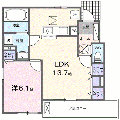 ショコラⅢ 102【管理NO：1-027459802-01020】 ★家具家電は申し込み後に搬入します★ ★2026年09月中旬入居可能★の物件画像
