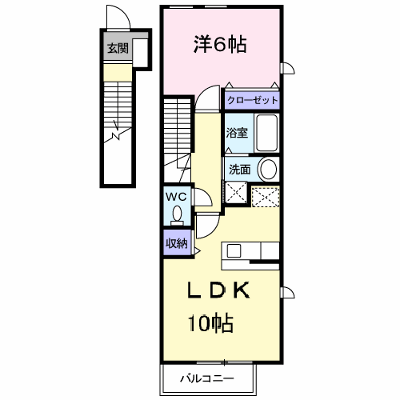 オーヴ　Ｄｏｋｉ　Ｂ 201【管理NO：1-014383102-02010】 ★家具家電は申し込み後に搬入します★ ★2026年10月上旬入居可能★の物件画像