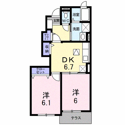 プリムラ　Ａ 102【管理NO：1-015459601-01020】 ★家具家電は申し込み後に搬入します★ ★2026年10月上旬入居可能★の物件画像