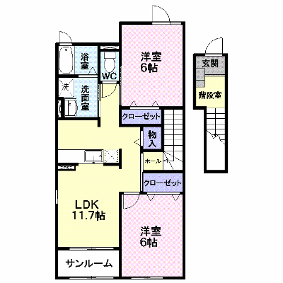 スリーアロー　Ｂ 203【管理NO：1-016906802-02030】 ★家具家電は申し込み後に搬入します★ ★2026年10月中旬入居可能★の物件画像