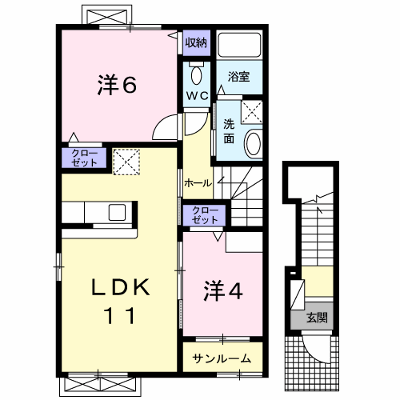 サフィールⅡ 201【管理NO：1-018899003-02010】 ★家具家電は申し込み後に搬入します★ ★2026年09月中旬入居可能★の物件画像