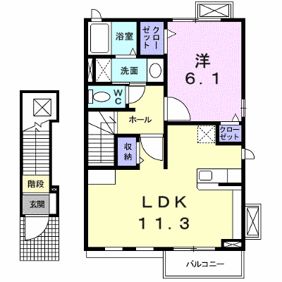 サンパテイ－クメゾンソレイユ 203【管理NO：1-015092801-02030】 ★家具家電は申し込み後に搬入します★の物件画像