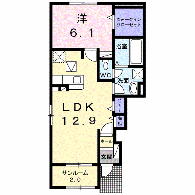 シオン　Ⅲ 101【管理NO：1-025066203-01010】 ★家具家電は申し込み後に搬入します★ ★2026年09月下旬入居可能★の物件画像