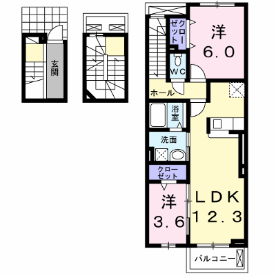 クレール宝塚 303【管理NO：1-019540701-03030】 ★家具家電は申し込み後に搬入します★の物件画像
