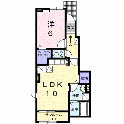 デーア　Ｂ 104【管理NO：1-026798102-01040】 ★家具家電は申し込み後に搬入します★の物件画像