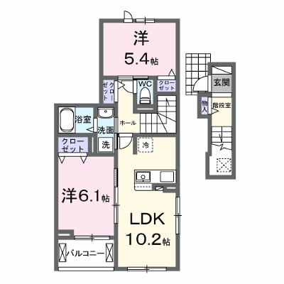 クラール 201【管理NO：1-027342601-02010】 ★家具家電は申し込み後に搬入します★ ★2026年09月中旬入居可能★の物件画像