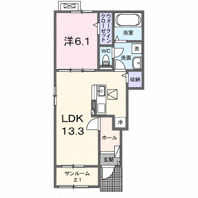 シェリル　Ｈ 101【管理NO：1-028004103-01010】 ★家具家電は申し込み後に搬入します★の物件画像
